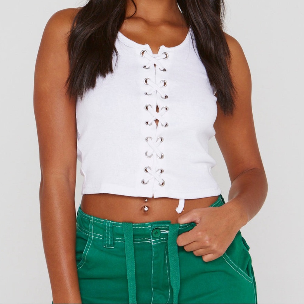 white crop top